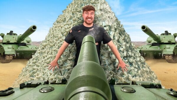 MrBeast、50万ドルの札束を砲撃で火の海に！守れた分だけ挑戦者が獲得できる企画も、容赦なく全滅させ視聴者驚愕